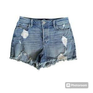 Hollister Ultra High Rise Mom Short 3" Distressed Denim Jeans Short Size 29‎